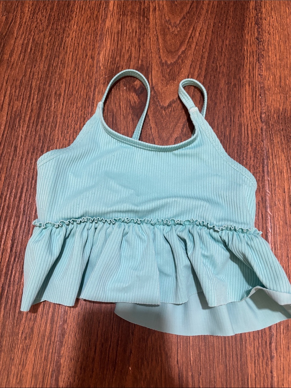 Kortni Jeane Girls Mint Green Ruffle Tankini Top